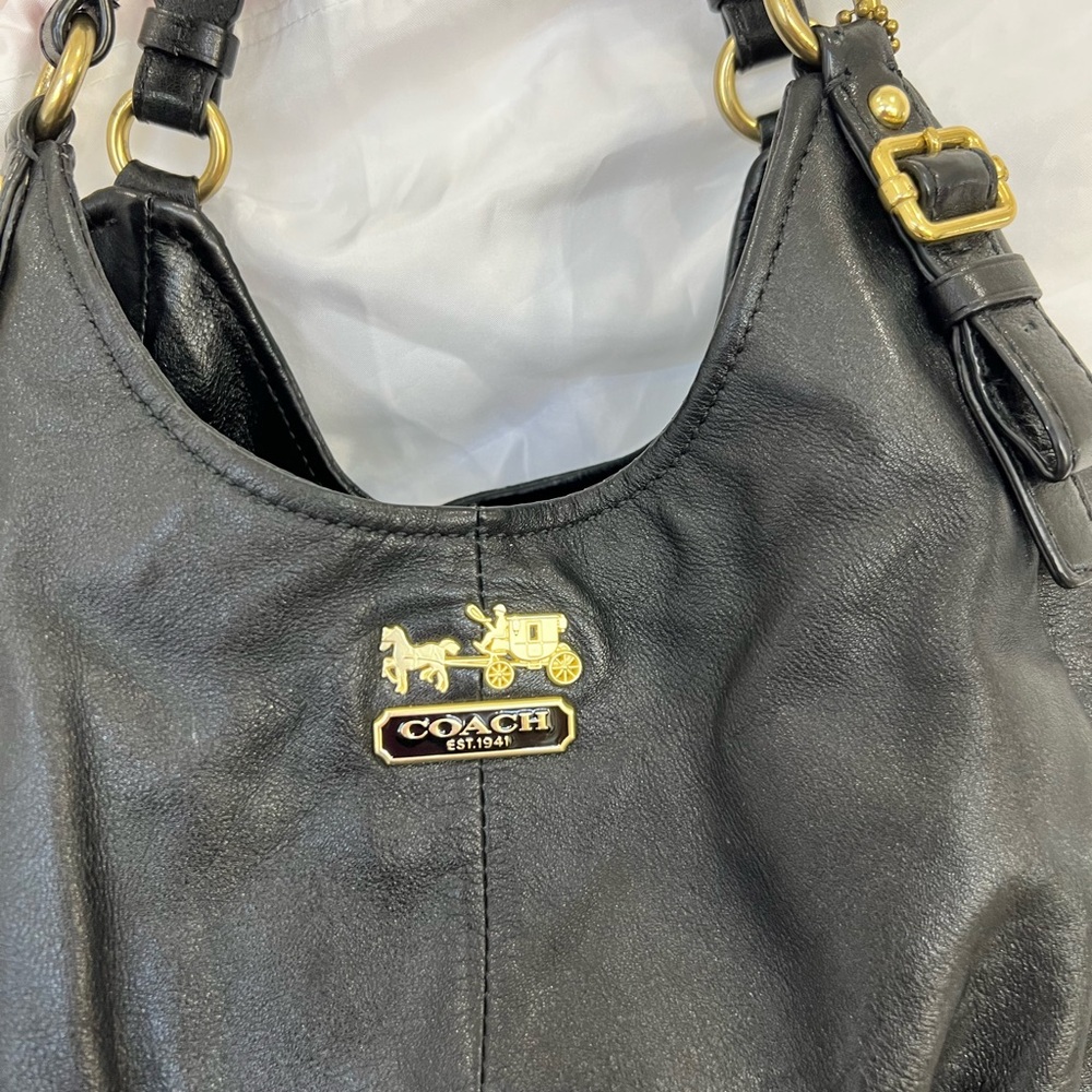 Coach Black Shoulder Bag with Gold Hardware